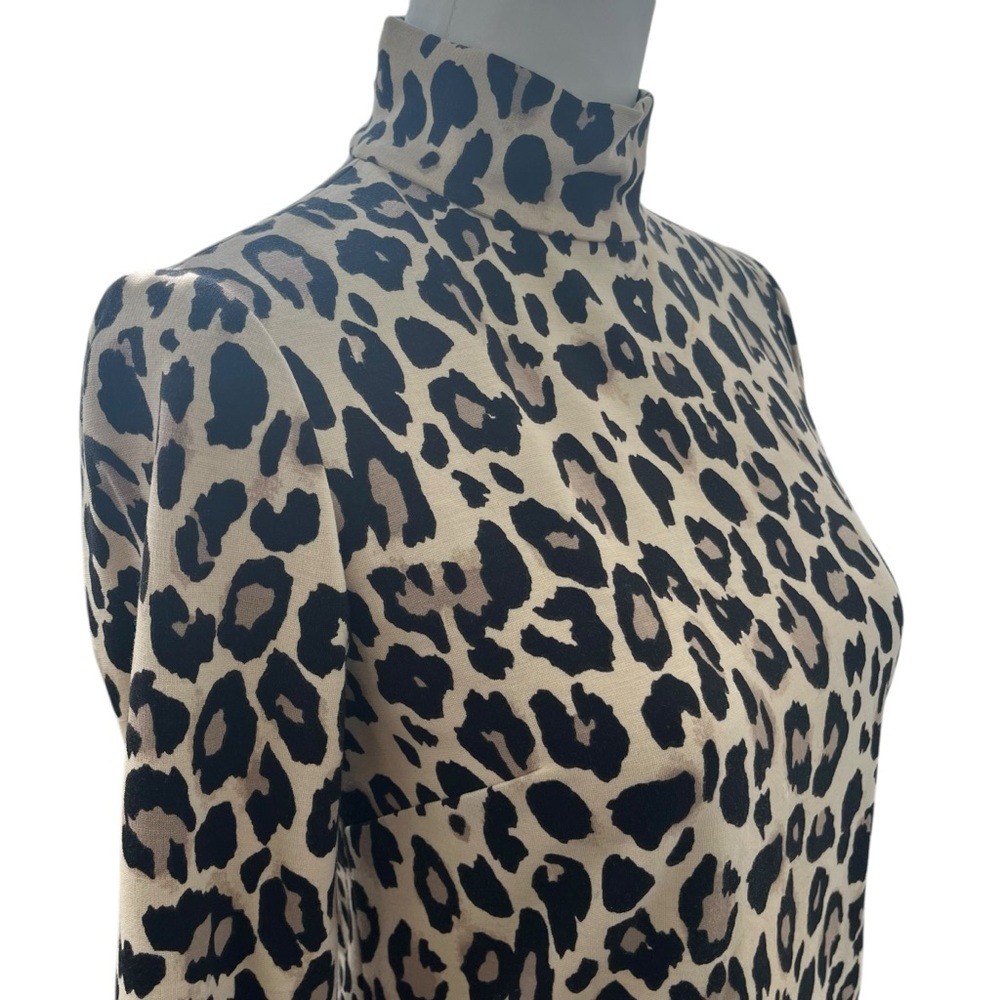 Kate Spade Black and Tan Animal Print Turtleneck - Picture 4 of 10